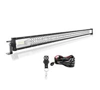 Willpower Barre LED 127cm 50'' 648W con Câblage Stroboscope Rampe LED Étanche Bar a LED 12V 24V Projecteur LED Longue Portée Feux Phare de Travail LED pour 4x4 Voiture Camion Tracteur Quad Bateau