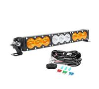 Willpower Barre LED 17'' 90W Rampe Unique 12V 24V IP67 Projecteur Feux Phare de Travail pour 4x4 Voiture Camion Tracteur Quad Bateau, con Câblage, Ambre & Blanc