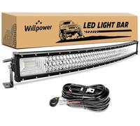 Willpower Barre LED 4x4 incurvée, 52 Pouces 130 cm 675W Barre de LED 12v, Faisceau combiné Rampe LED 4x4 pour Offroad Véhicules Voiture camions SUV ATV 4x4
