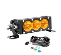 Willpower Barre LED 6'' 30W Rampe LED Rangée Unique Bar LED 12V 24V IP67 Projecteur LED Feux Phare de Travail LED pour 4x4 Voiture Camion Tracteur Quad Bateau, con Câblage, 3000K Ambre