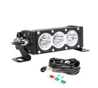 Willpower Barre LED 6'' 30W Rampe Rangée Unique 12V 24V IP67 Projecteur Feux Phare de Travail pour 4x4 Voiture Camion Tracteur Quad Bateau, Con Câblage, 6000K Blanc