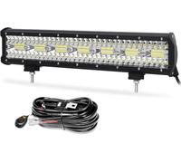 Willpower Barre LED avec Faisceau de câblage 20 Pouces 400W Combinaison Spot et Flood Rampe LED pour 4x4 Voiture Camion Tracteur SUV ATV