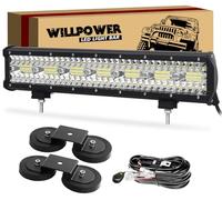 Willpower Barre LED avec Support et harnais magnétiques 20 Pouces 400W Combinaison Spot et Flood Rampe LED pour 4x4 Voiture Camion Tracteur SUV ATV