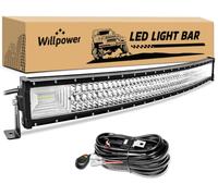 Willpower Barre LED courbée 42 Pouces 105 cm, 540W Rampe LED 4x4 Voiture | Kit câblage 12V, faisceau combiné, Blanc 6000K, Étanchéité IP67, barre lumineuse, pour camion, tracteur, offroad, bateau, ATV
