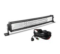 Willpower Barre LED Incurvé 56cm 22'' 270W con DT Câblage Rampe LED Spot et Flood 12V 24V Étanche Projecteur LED Longue Portée Feux Phare de Travail LED pour 4x4 Voiture Camion Tracteur Quad Bateau