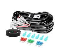 Willpower Câblage à Barres Lumineuses LED Faisceau de Fil avec 12V 18AWG 40A Relais et Interrupteur à Double Commande, Câble pour Rampe Projecteur LED Camion Tout-Terrain Voiture 4x4 (1 Lampe)