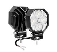 Willpower Phare de Travail LED 7CM 16W 12V 24V Flood pour Tracteur Voiture | 2PCS Feu Antibrouillard LED 1600LM, 6000K Blanc, Etanche IP67, pour 4x4 Quad Camion Offroad Véhicule Bateau ATV
