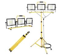 Willpower Projecteur Chantier LED sur Pied 300W Spot LED Extérieur Filaire | Lumiere de Chantier 20000LM, 6000K Blanc, Etanche IP66, Portable Lampe de Travail Pour Garage Atelier Construction