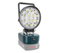 Willpower Projecteur Led Rechargeable 42W Pour Bosch Batterie 18V Sans Fil | Portable Phare de Travail LED 4200LM Lampe pour Chantier Garage Camping Randonnée Pêche, USB & Type C (Sans Batterie)