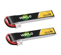 WILLQ 3.8V Batterie Lithium 300 mAh/450 mAh 1S1P à taux de décharge élevé 75C/95C pour Drone de Course FPV d'intérieur (Lot de 2),300mah 95c 1s1p ph2.0