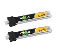 WILLQ 3.8V Batterie Lithium 300 mAh/450 mAh 1S1P à taux de décharge élevé 75C/95C pour Drone de Course FPV d'intérieur (Lot de 2),300mah 95c 1s1p ph2.0 no wire