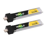 WILLQ 3.8V Batterie Lithium 300 mAh/450 mAh 1S1P à taux de décharge élevé 75C/95C pour Drone de Course FPV d'intérieur (Lot de 2),300mah 95c 1s1p bt2.0
