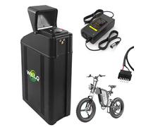WILLQ Batterie de vélo électrique supplémentaire pour Adultes 48 V 52 V 60 V, Batterie au Lithium Interne pour Moto Tout-Terrain électrique, Batteries de Rechange avec Chargeur et BMS,48v25ah
