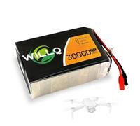 WILLQ Batterie LiPo 6S de 30000 mAh 22,2 V 25C, Batterie au Lithium de Remplacement avec connecteur AS150 pour Voiture RC, Avion, Camion, Bateau, Buggy et Drone.