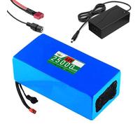 WILLQ Batterie Lithium 48V 25Ah 13S5P pour vélo électrique avec BMS 30A intégré et Prise DC + T pour Scooter Pliable 250W 500W 750W 1000W 1200W kit Conversion avec Chargeur
