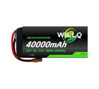WILLQ Batterie Lithium 6S1P 22,2V 40Ah pour Drone RC Batterie Remplacement | Batterie souple, haute densité énergétique, longue autonomie, kit de rechange, amovible, légère