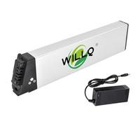 WILLQ Batterie Lithium Amovible intégrée pour vélo électrique 48 V 10,4 Ah 12,8 Ah 14 Ah pour Moteur de Scooter Pliable 250 W 350 W 550 W 650 W avec Chargeur et BMS,48v14ah