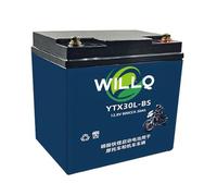 WILLQ Batterie Lithium LiFePO4 12,8 V 4 Ah 5 Ah 7 Ah 9 Ah 12 Ah 15 Ah 20 Ah 30 Ah pour démarrage de Moto, Compatible avec VTT, Jet Ski, Tondeuse autoportée et Scooter.,Ytx30l BS