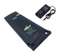 WILLQ Batterie Lithium Portable et Amovible pour vélo électrique 24V 36V 48V à Monter sur Porte-Bagages, avec Chargeur et connecteur 4 Broches pour Moteur de VTT,24v16ah
