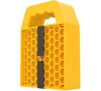 Willtec Set 4x Cales Caravane HDPE Jaune 23,2 x17x 2 cm Plaques empilables - Support Stabilisateur Vérin Cric - Poignée et Sangle -