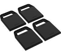 Willtec Set 4x Cales Caravane PE-HD Noir - 225 x 165 x 20mm Plaques empilables - Support Stabilisateur Vérin Cric - Poignée & Sangle - Patins roue Remorque camping-car Plaque de désenlisement Auto