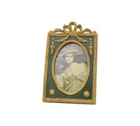 Willump Cadre photo vintage encadré - Look victorien - Décoration d'intérieur parfaite - Pendentif du plan de travail et des murs - Affichage 10 x 15 cm (V16 - Vert doré)