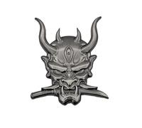 Willump Skull Samurai Warrior Metal Car Sticker Japanese Samurai Mask Helmet Devil Death Emblem for Car Motorcycle
