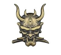 Willump Skull Samurai Warrior Metal Car Sticker Japanese Samurai Mask Helmet Devil Death Emblem for Car Motorcycle
