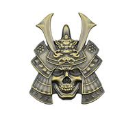 Willump Skull Samurai Warrior Metal Car Sticker Japanese Samurai Mask Helmet Devil Death Emblem for Car Motorcycle
