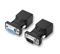 Willwewon Lot de 2 adaptateurs DB9 vers RJ45 femelle RS232 vers Ethernet RJ45, extension de connexion de périphérique série avec câble Cat5/Cat6, pour configuration de commutateur de routeur de