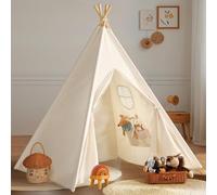 Willwolfer Tente Enfant Interieur Enfants Tipi en Coton Teepee De Jeu Intérieur Et Extérieur | Maison De Jeu Filles Garçons, Tippi Jouet