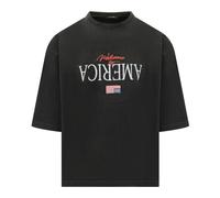 Willy Chavarria, Homme, Tops, Noir, Taille: S Welcome To America Buffalo Tee
