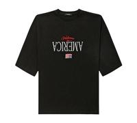 Willy Chavarria - T-shirt en coton avec broderie sur le devant - Homme - Tops - Noir - Taille: S