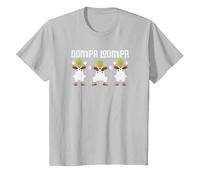 Willy Wonka and The Chocolate Factory Oompa Loompas T-Shirt, Enfant, Argent, 12 Ans