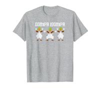 Willy Wonka and The Chocolate Factory Oompa Loompas T-Shirt, Homme, Gris Chiné, 6XL