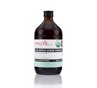 Willy's Vinaigre de cidre de pomme bio avec mère - Probiotocs pour la désintoxication et la santé intestinale. Bouteille en verre de 16 oz