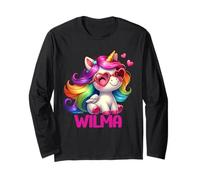 Wilma Nom personnalisé Licorne colorée pour Femmes et Filles Manche Longue
