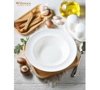 Wilmax Angleterre Assiette creuse en porcelaine, set de 6, 22.5 cm, WL-880102/6C