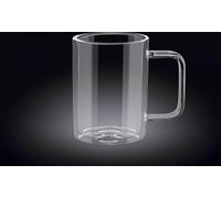 WILMAX Angleterre Gobelet en verre thermique Gobelet à café Gobelet à thé en verre à double paroi 400ml, set de 2, Gobelet thermique transparent, Variante:400ml (set de 2)