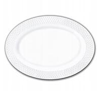 Wilmax - Assiette - 35 x 25 cm - Assiette plate en porcelaine blanche - table - Lavable au lave-vaisselle - Assiette de petit-déjeuner, à dessert - Emballée dans un élégant coffret cadeau