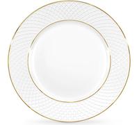 Wilmax assiette à dessert avec lignes dorées, bord plat, 20 cm, WL-880102102/A