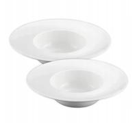 Wilmax - Assiette creuse - 2 pièces - Ø 25,5 cm - Assiette creuse en porcelaine blanche - Assiette plate 600 ml - Lavable au lave-vaisselle - Assiette de petit-déjeuner - Assiette à dessert