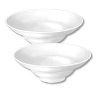 Wilmax - Assiette creuse - 2 pièces - Ø 25 cm - Assiette creuse en porcelaine blanche - 470 ml - Assiette plate - Lavable au lave-vaisselle - Assiette de petit-déjeuner - Assiette à dessert