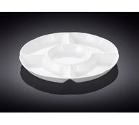 Wilmax Assiette de service en porcelaine, 4 compartiments, ronde, 25,5 cm, WL-992019/A