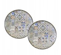 Wilmax - Assiette décorative - 2 pièces - Ø 21 cm - Assiette à dessert en porcelaine - Plate - Lavable au lave-vaisselle - Assiette à petit-déjeuner - Assiette à dessert