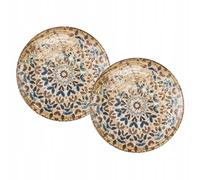 Wilmax - Assiette décorative - 2 pièces - Ø21 cm - Assiette à dessert en porcelaine - Plate - Lavable au lave-vaisselle - Assiette à petit-déjeuner - Assiette à dessert