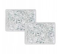 Wilmax - Assiette décorative - 2 pièces - 23,5 x 17 cm - Plat rectangulaire en porcelaine - Plate - Lavable au lave-vaisselle - Assiette à petit-déjeuner - Assiette à dessert