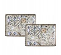 Wilmax - Assiette décorative - 2 pièces - 23,5 x 17 cm - Plat rectangulaire en porcelaine - Plate - Lavable au lave-vaisselle - Assiette à petit-déjeuner - Assiette à dessert