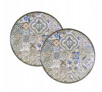 Wilmax - Assiette décorative - 2 pièces - Ø25cm - Assiette à dessert en porcelaine - Plate - Lavable au lave-vaisselle - Assiette à petit-déjeuner - Assiette à dessert