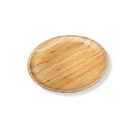 WILMAX Assiette en bambou de 28 cm - Assiette en bois - Assiette à gâteau - Plat de service - Assiette divisée - Vaisselle de table - Assiette plate - Assiette pour repas
